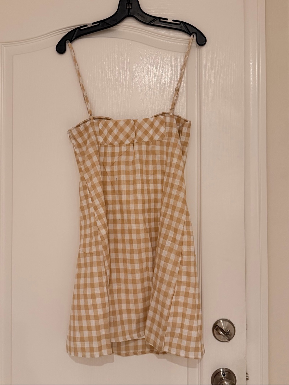 New Promesa Beige Gingham Dress - Picture 8 of 8